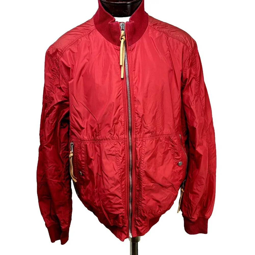 Baldessarini Size 54IT 44US Men's Red Windbreaker Full Zip Jacket Made in Poland